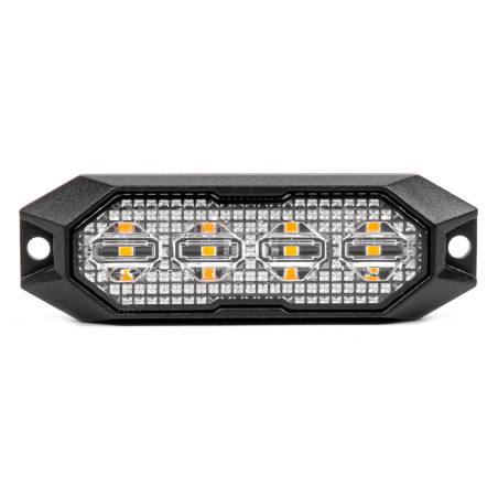 Blixtljus varning platt 4x3w led r65 r10 12v 24v amio-03929