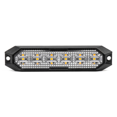 Blixtljus varning platt 6x3w led r65 r10 12v 24v amio-03930