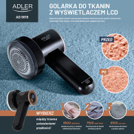 AD 9619 Tygelskärare med LCD-skärm + 2 rullar för kläder
