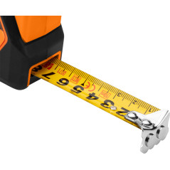 Måttband av stål, 5 m x 19 mm, självlåsande, stoppknapp, magnet | HandlaSmidigt.se