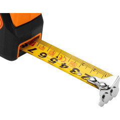Måttband av stål, 7,5 m x 25 mm, självlåsande, stoppknapp, magnet | HandlaSmidigt.se