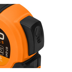 Måttband av stål Super Black 3 m x 16 mm, automatisk låsning, två stoppknappar, magnet | HandlaSmidigt.se