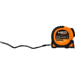 Måttband av stål Super Black 5 m x 19 mm, självlåsande, två stoppknappar, magnet