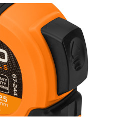 Måttband i svart stål Super Black 7,5 m x 25 mm, självlåsande, två stoppknappar, magnet. | HandlaSmidigt.se