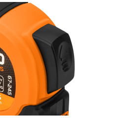 Måttband av stål Super Black 10 m x 25 mm, självstängande, två stoppknappar, magnet | HandlaSmidigt.se