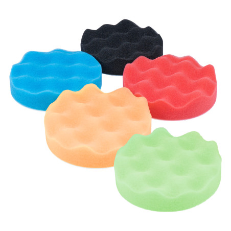 Set med 5 st polersvampar med kardborre 80 mm amio-03707.