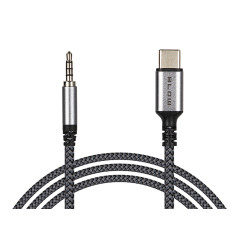 66-166- USB-C-anslutning - 3,5 mm jack 1,0m fläta | HandlaSmidigt.se