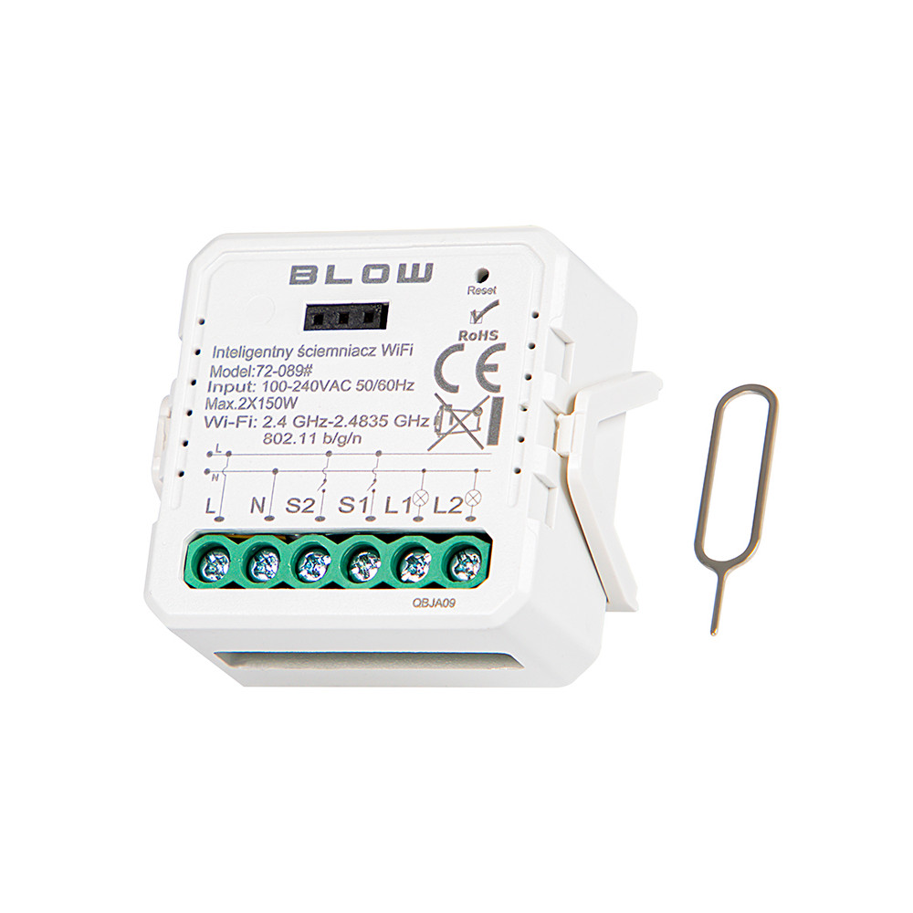 72-089- Intelligent ljusdämpare tvåkanalig wifi-switch 72-089- Intelligent ljusdämpare tvåkanalig wifi-switch