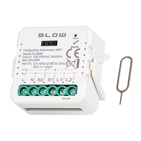 72-089- Intelligent ljusdämpare tvåkanalig wifi-switch