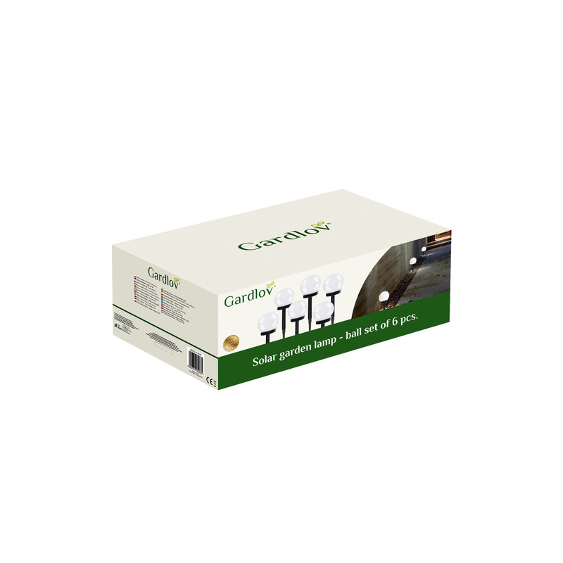 Solcellsträdgårdslampa - kula set 6 st. 23562