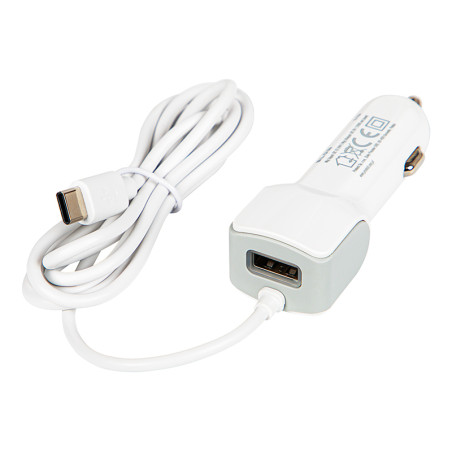 75-729- Bil laddare USB-C-kabel + USB-A-uttag 5V 2.1A 12V-24V D21C