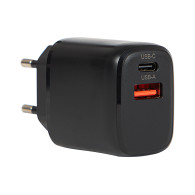 76-019- Ładowarka sieciowa gniazdo usb + usb-c qc 20w'
