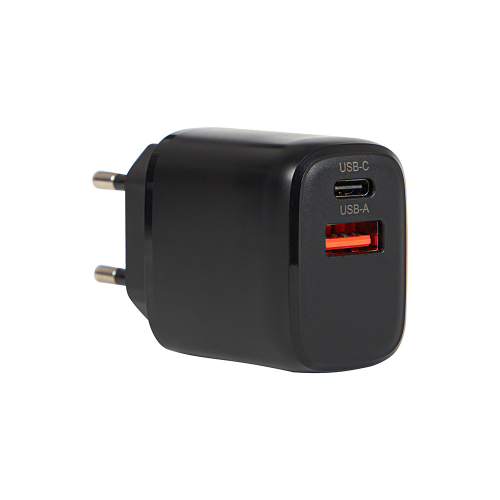 76-019- Nätadapter USB + USB-C QC 20W