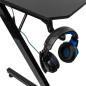 Svart stort NanoRS gamingbord, max 150 kg, höjd 750 mm, 110x60x1,5 cm, mugg- och hörlurshållare, RS345.
