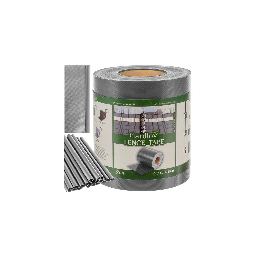Taśma ogrodzeniowa 19cmx35m 630g/m2 szara 23704