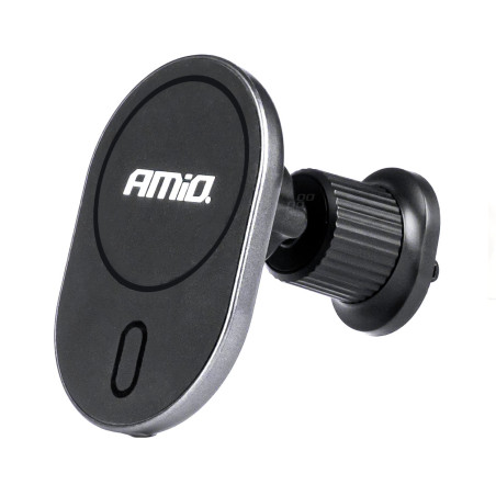 Bilhållare för bil med trådlös laddning för mobiltelefon till galler My Mag 15W amio-03769