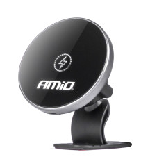 Bilhållare för bil med trådlös laddning för telefon på instrumentbrädan, 15W, amio-03774.