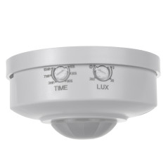 Rörelsedetektor PIR Maclean, räckvidd 6m, takmonterad, max belastning 1200W, IP20, MCE314 W