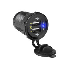 75-697- Bilmonterad billaddare med 2xusb m18c