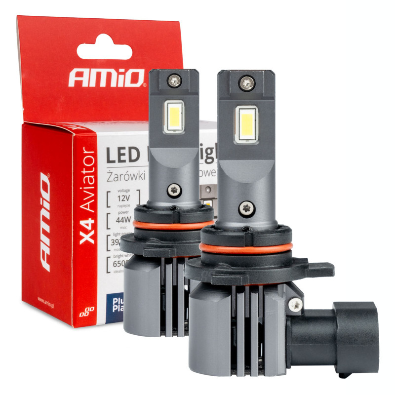 Bil-LED-lampor serie x4 Aviator HIR2 9012 6500K Canbus AMIO-03768