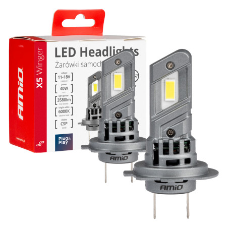 Bil LED-lampor serie x5 winger h7 h18 6000k canbus amio-03946