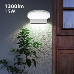 LED-lampa Maclean, vit färg, 15W, IP65, 1300lm, neutral vit färgtemperatur (4000K) MCE346 W | HandlaSmidigt.se