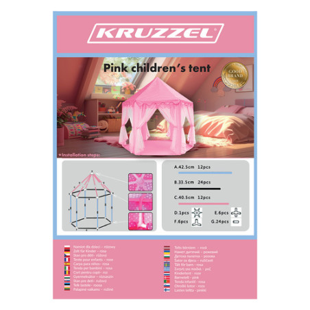 Tält för barn rosa Kruzzel 23869