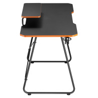 Skrivbord för gaming med hylla för monitor NanoRS, max 50 kg, höjd 850 mm, svart, RS170.