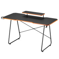 Skrivbord för gaming med hylla för monitor NanoRS, max 50 kg, höjd 850 mm, svart, RS170.
