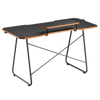Skrivbord för gaming med hylla för monitor NanoRS, max 50 kg, höjd 850 mm, svart, RS170.