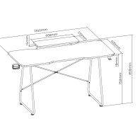 Skrivbord för gaming med hylla för monitor NanoRS, max 50 kg, höjd 850 mm, svart, RS170.