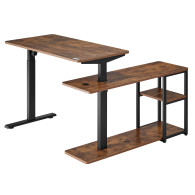 Skrivbord med elektrisk höjning Ergo Office, max höjd 121 cm, max - 70 kg, med skiva och hyllor, för stående eller sittande arbe