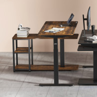 Skrivbord med elektrisk höjning Ergo Office, max höjd 121 cm, max - 70 kg, med skiva och hyllor, för stående eller sittande arbe