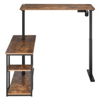 Skrivbord med elektrisk höjning Ergo Office, max höjd 121 cm, max - 70 kg, med skiva och hyllor, för stående eller sittande arbe
