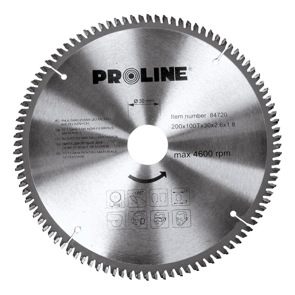 Cirkelsåg för icke-järnmetaller 205*100t*30/20/16mm proline Cirkelsåg för icke-järnmetaller 205*100t*30/20/16mm proline