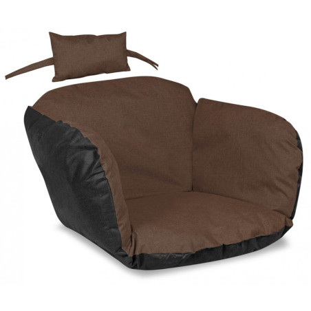 TRÄDGÅRDSKUDDE STORKBO 112x113CM MED HUVUDSTÖD BRUN