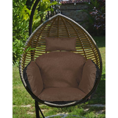 TRÄDGÅRDSKUDDE STORKBO 112x113CM MED HUVUDSTÖD BRUN | HandlaSmidigt.se