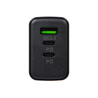 76-025- Nätadapter USB-uttag + USB-Cx2 QC+PD 40W