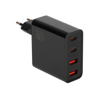 76-028- Nätadapter med 2 USB-uttag + 2 USB-C-uttag med QC+PD 100W