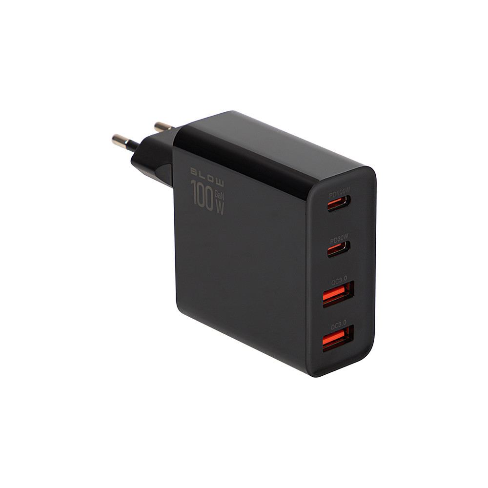 76-028- Nätadapter med 2 USB-uttag + 2 USB-C-uttag med QC+PD 100W