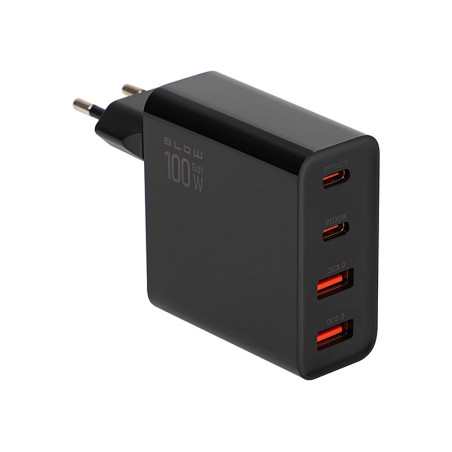 76-028- Nätadapter med 2 USB-uttag + 2 USB-C-uttag med QC+PD 100W