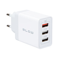 76-027- Nätadapter med dubbla USB-portar + USB QC 30W