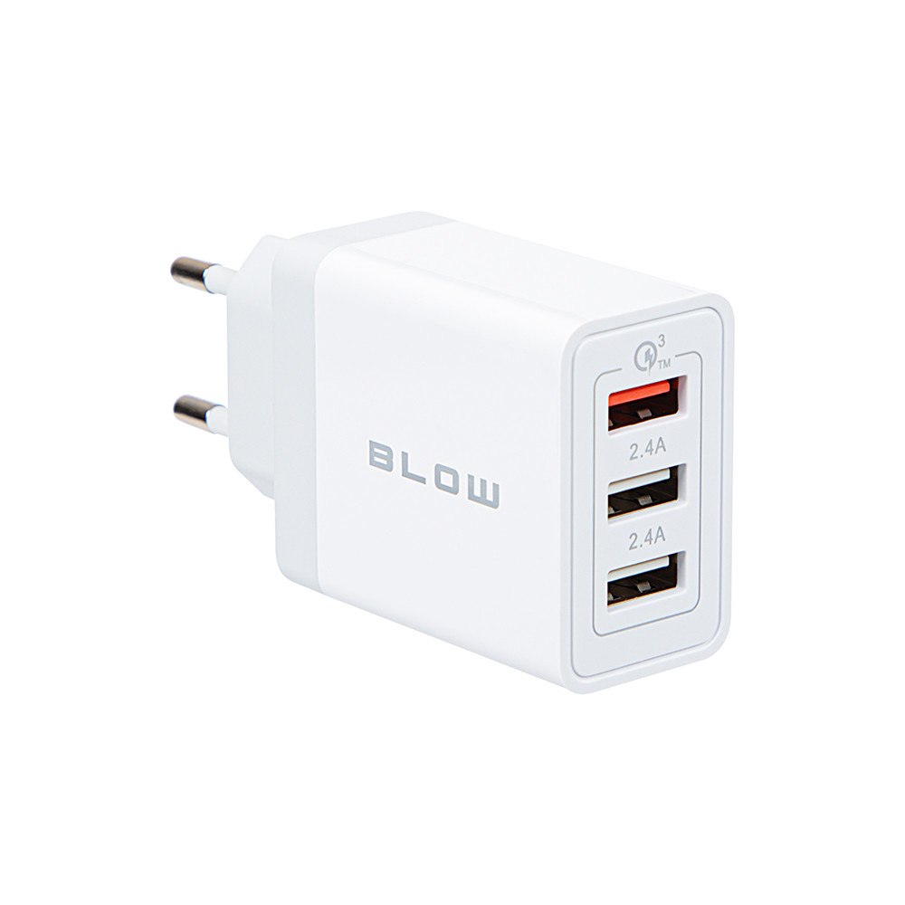 76-027- Nätadapter med dubbla USB-portar + USB QC 30W 76-027- Nätadapter med dubbla USB-portar + USB QC 30W