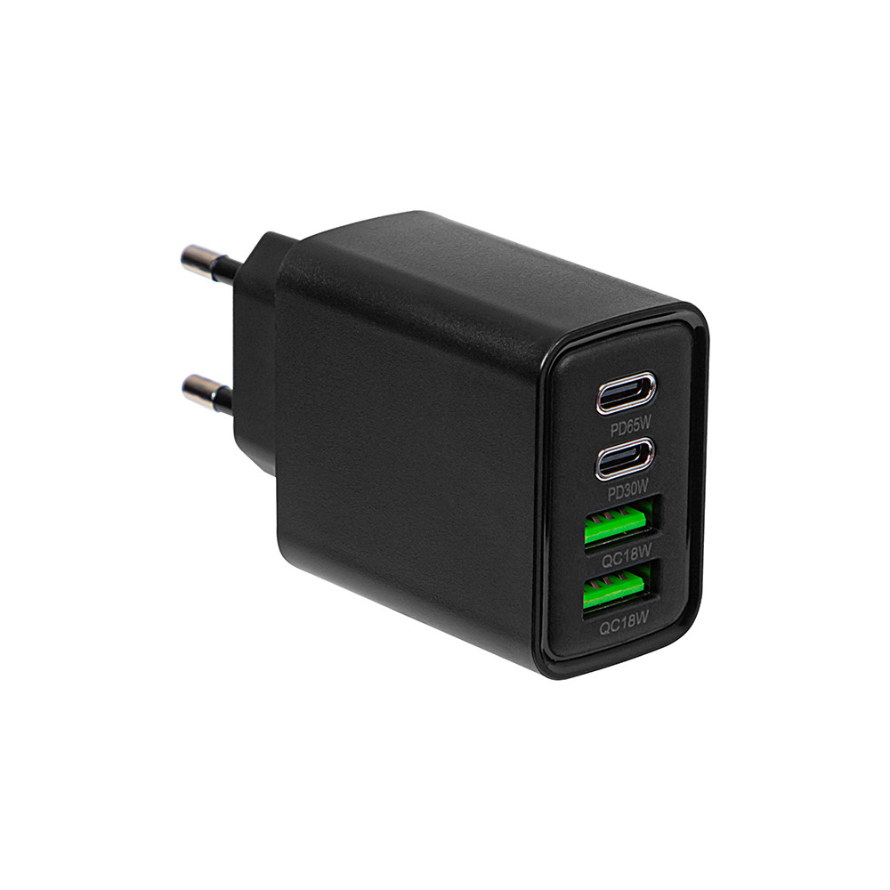76-023- Nätadapter med dubbla USB-portar + USB-C QC+PD 65W 76-023- Nätadapter med dubbla USB-portar + USB-C QC+PD 65W