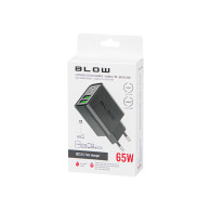 76-023- Nätadapter med dubbla USB-portar + USB-C QC+PD 65W