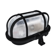 SOTOA, belysningsarmatur, E27, max 15W, IP54, glas skärm, plastskydd, svart