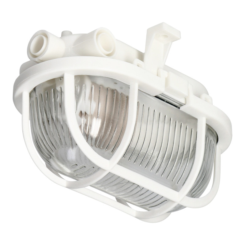 SOTOA, belysningsarmatur, E27, max 15W, IP54, glaskupa, plastskydd, vit