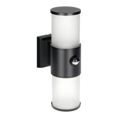 DALIA trädgårdsbelysning med rörelsesensor, 2xE27, max. 2x15W, IP54, svart | HandlaSmidigt.se