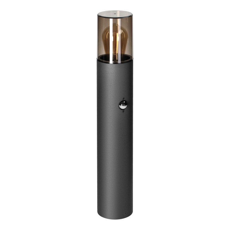 Salvia trädgårdsbelysning stolpe med PIR-sensor, E27, max 15W, IP54, 50cm, grå