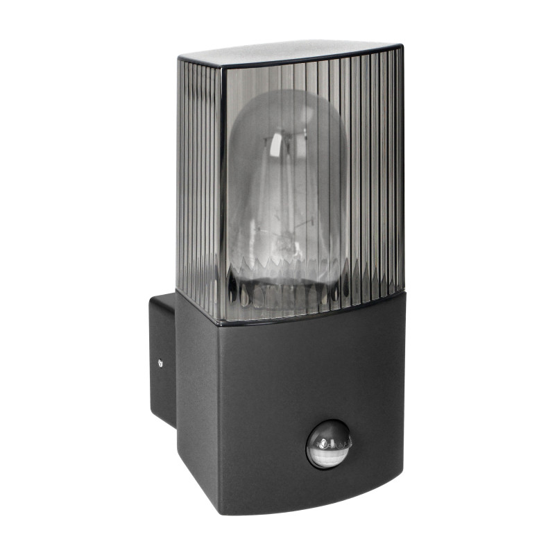 PEONIA trädgårdsarmatur med rörelsesensor, E27, max 15W, IP54, svart